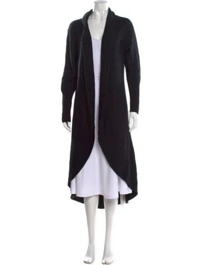 Pre-owned Pure Collection Cashmere Open Front Sweater In Black