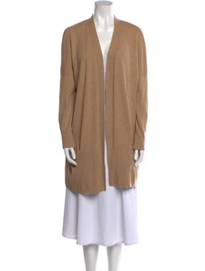 Pre-owned Pure Collection Cashmere Open Front Sweater In Neutral