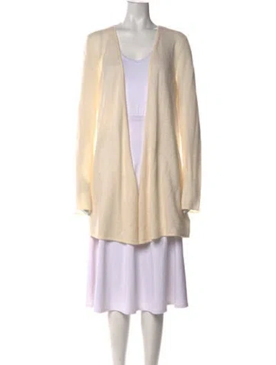 Pre-owned Pure Collection Cashmere Open Front Sweater In Neutral