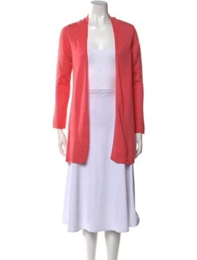 Pre-owned Pure Collection Cashmere Open Front Sweater In Pink