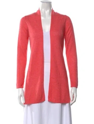 Pre-owned Pure Collection Cashmere Open Front Sweater In Pink