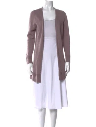 Pre-owned Pure Collection Cashmere Open Front Sweater In Purple