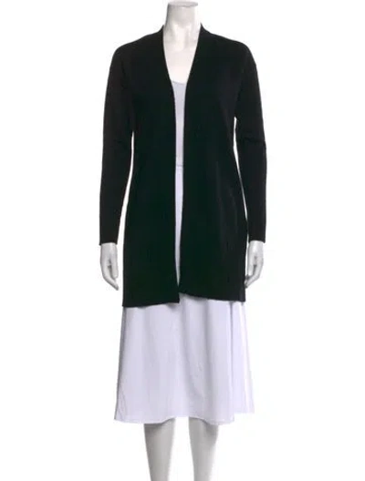 Pre-owned Pure Collection Cashmere Open Front Sweater W/ Tags In Black