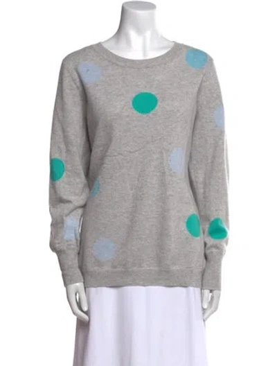 Pre-owned Pure Collection Cashmere Printed Sweater In Gray