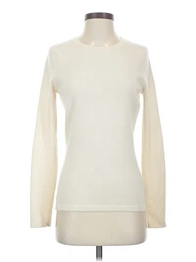 Pre-owned Pure Collection Cashmere Pullover Sweater In White