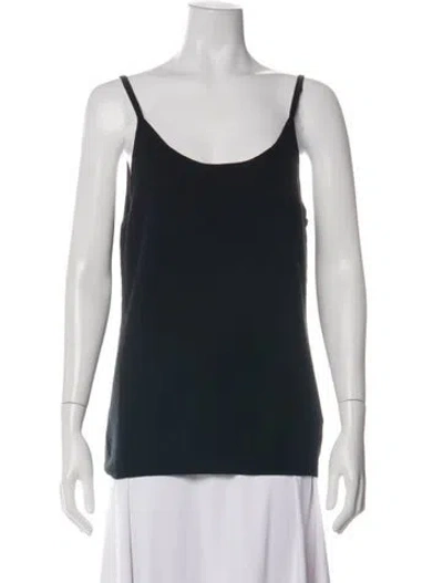 Pre-owned Pure Collection Cashmere Scoop Neck Sweater In Black