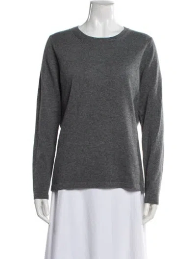 Pre-owned Pure Collection Cashmere Scoop Neck Sweater In Gray