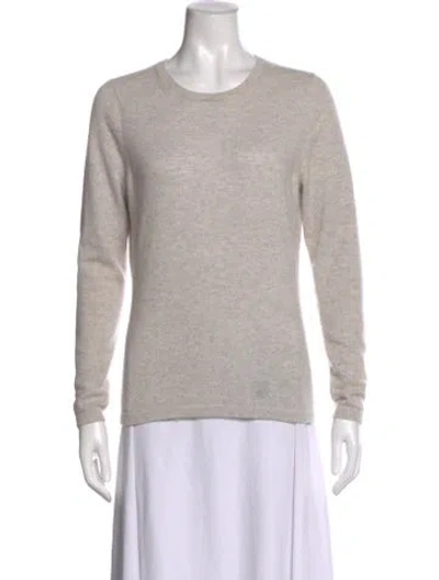 Pre-owned Pure Collection Cashmere Scoop Neck Sweater In Gray