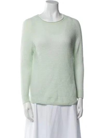 Pre-owned Pure Collection Cashmere Scoop Neck Sweater In Green