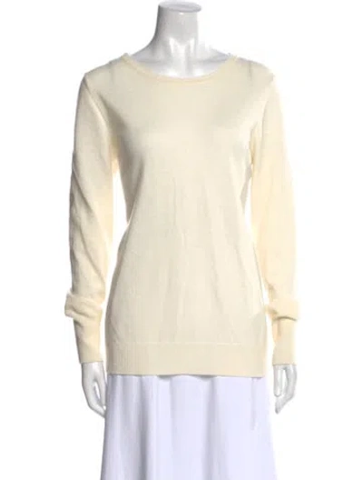 Pre-owned Pure Collection Cashmere Scoop Neck Sweater In Neutral