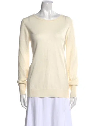 Pre-owned Pure Collection Cashmere Scoop Neck Sweater In Neutral