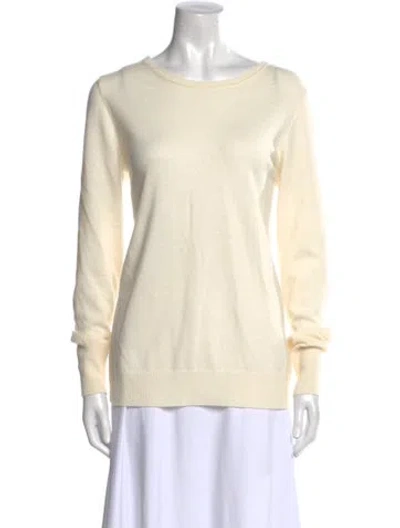 Pre-owned Pure Collection Cashmere Scoop Neck Sweater In Neutral