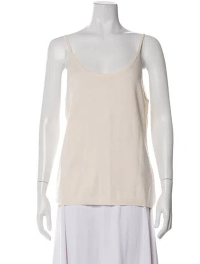 Pre-owned Pure Collection Cashmere Scoop Neck Sweater In Neutral