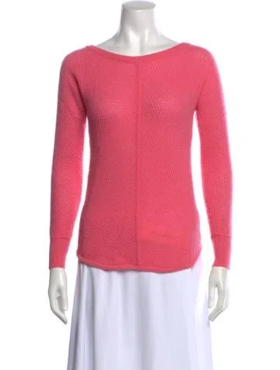 Pre-owned Pure Collection Cashmere Scoop Neck Sweater In Pink