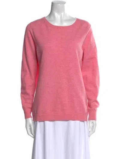 Pre-owned Pure Collection Cashmere Scoop Neck Sweater In Pink