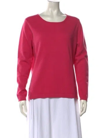 Pre-owned Pure Collection Cashmere Scoop Neck Sweater In Pink