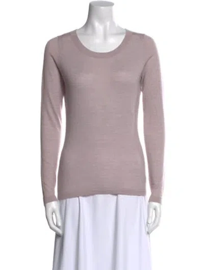 Pre-owned Pure Collection Cashmere Scoop Neck Sweater In Purple