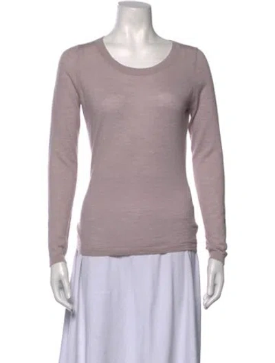 Pre-owned Pure Collection Cashmere Scoop Neck Sweater In Purple