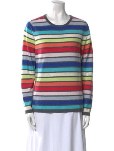 Pre-owned Pure Collection Cashmere Striped Sweater In Multi