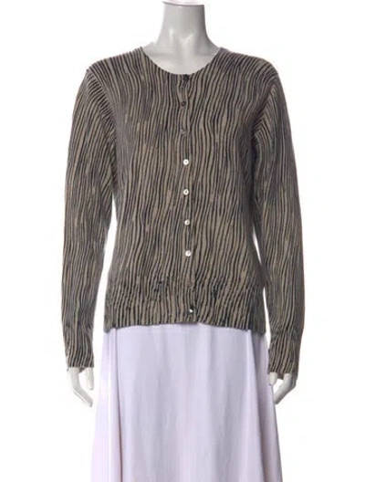 Pre-owned Pure Collection Cashmere Striped Sweater In Neutral