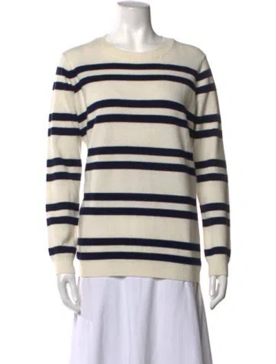 Pre-owned Pure Collection Cashmere Striped Sweater In Neutrals