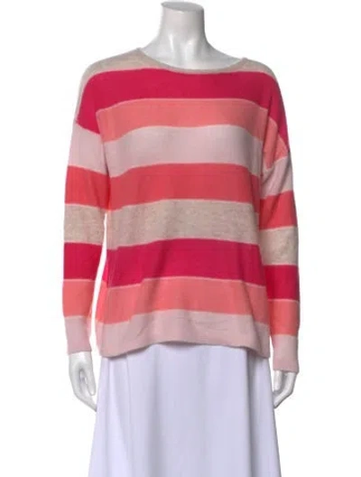 Pre-owned Pure Collection Cashmere Striped Sweater In Red