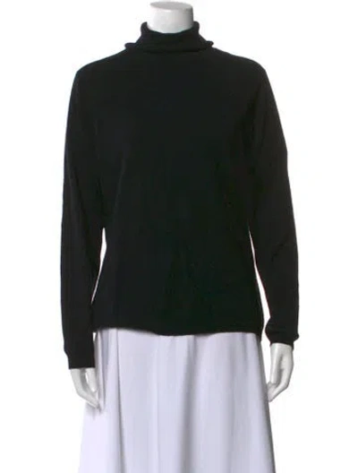 Pre-owned Pure Collection Cashmere Turtleneck Sweater In Black