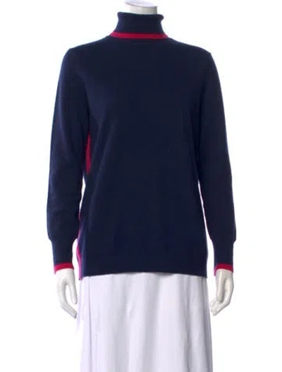 Pre-owned Pure Collection Cashmere Turtleneck Sweater In Blue