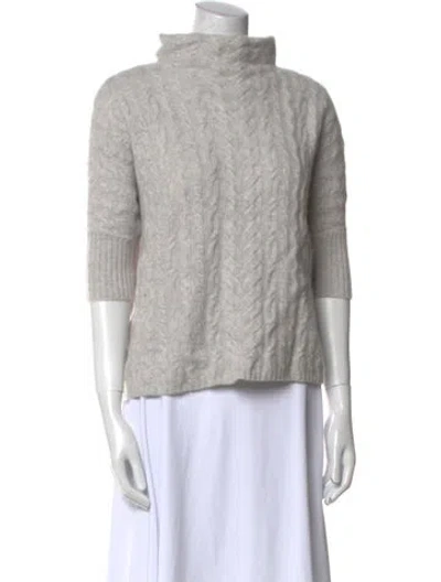 Pre-owned Pure Collection Cashmere Turtleneck Sweater In Gray