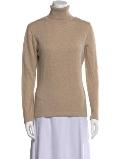 Pre-owned Pure Collection Cashmere Turtleneck Sweater In Neutral