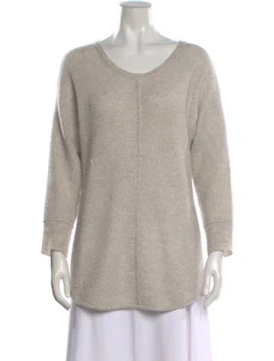 Pre-owned Pure Collection Cashmere V-neck Sweater In Gray