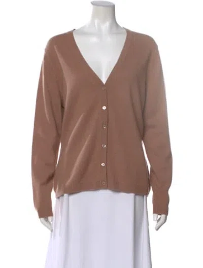 Pre-owned Pure Collection Cashmere V-neck Sweater In Neutral