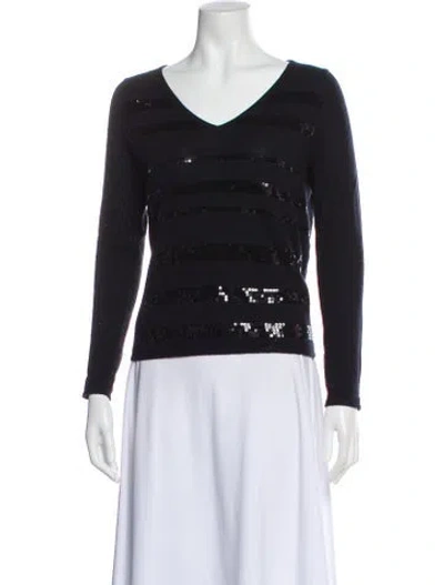 Pre-owned Pure Collection Cashmere V-neck Sweater W/ Tags In Black