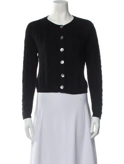 Pre-owned Pure Collection Lambswool Scoop Neck Sweater In Black