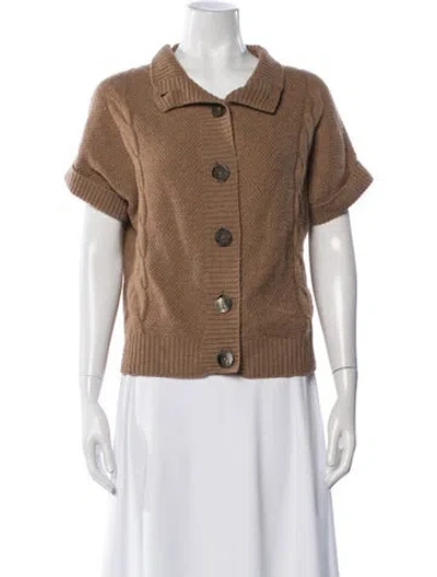 Pre-owned Pure Collection Lambswool Sweater In Brown