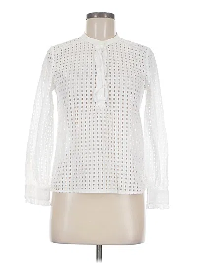 Pre-owned Pure Collection Long Sleeve Blouse In White
