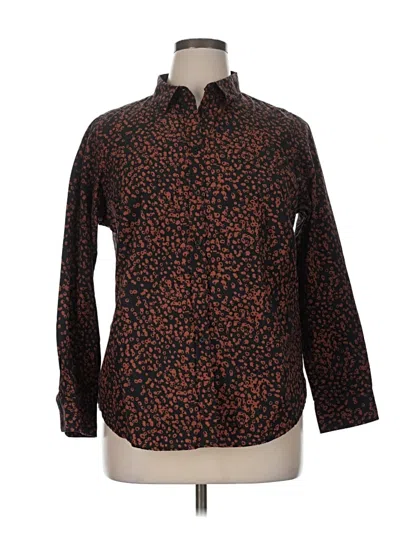 Pre-owned Pure Collection Long Sleeve Button Down Shirt In Brown