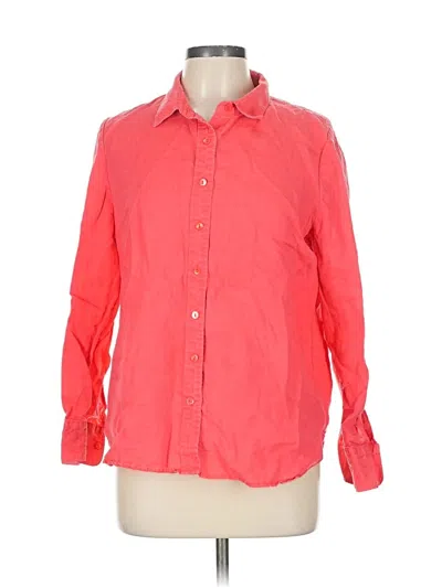 Pre-owned Pure Collection Long Sleeve Button Down Shirt In Red