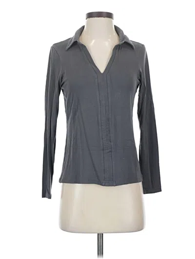 Pre-owned Pure Collection Long Sleeve Polo Shirt In Gray