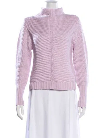 Pre-owned Pure Collection Mock Neck Sweater In Pink