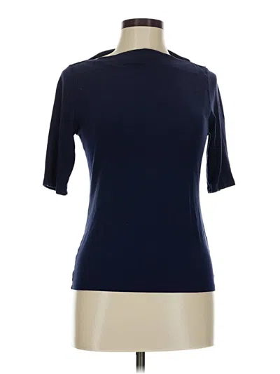 Pre-owned Pure Collection Short Sleeve Turtleneck In Blue