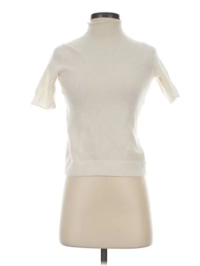 Pre-owned Pure Collection Short Sleeve Turtleneck In Ivory