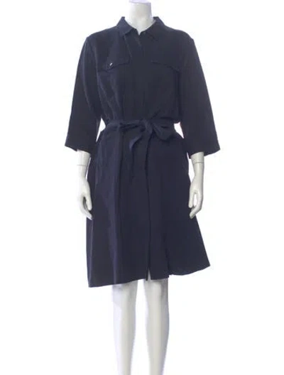 Pre-owned Pure Collection Silk Knee-length Dress In Blue