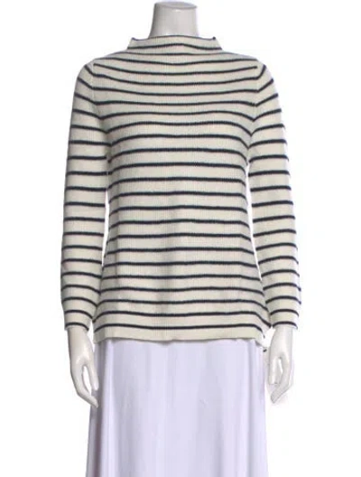 Pre-owned Pure Collection Striped Cowl Neck Sweater W/ Tags
