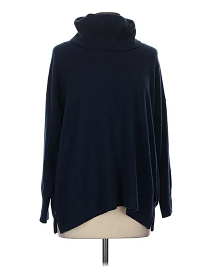 Pre-owned Pure Collection Turtleneck Sweater In Blue