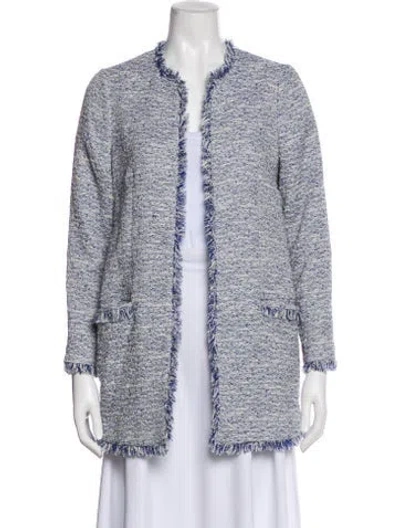 Pre-owned Pure Collection Tweed Pattern Evening Jacket In Blue