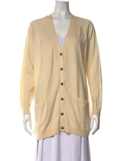 Pre-owned Pure Collection V-neck Sweater In Neutral