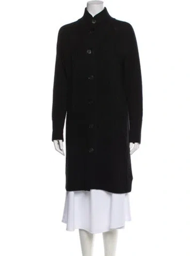 Pre-owned Pure Collection Wool Mock Neck Sweater In Blue