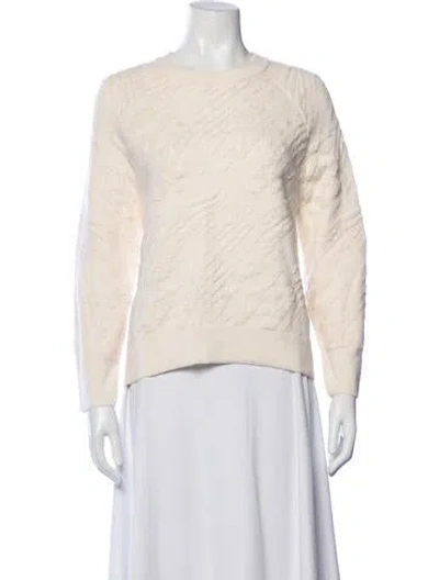 Pre-owned Pure Collection Wool Patterned Sweater In Neutrals