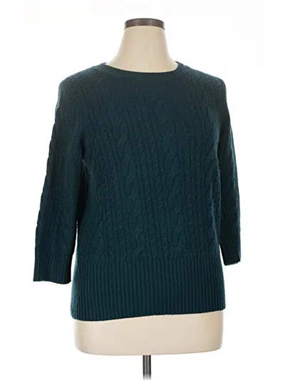 Pre-owned Pure Collection Wool Pullover Sweater In Teal
